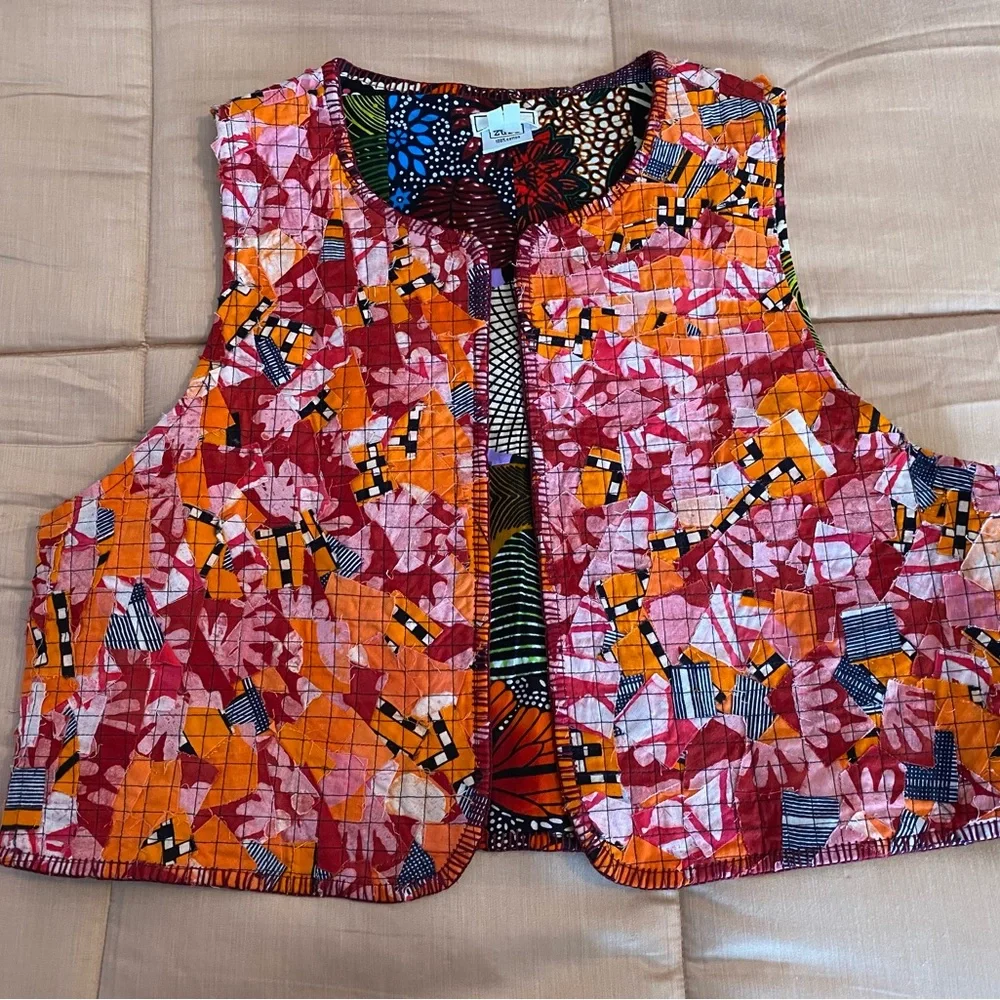 Unique and vibrant Colorful Patchwork Vest - Picture 2 of 9